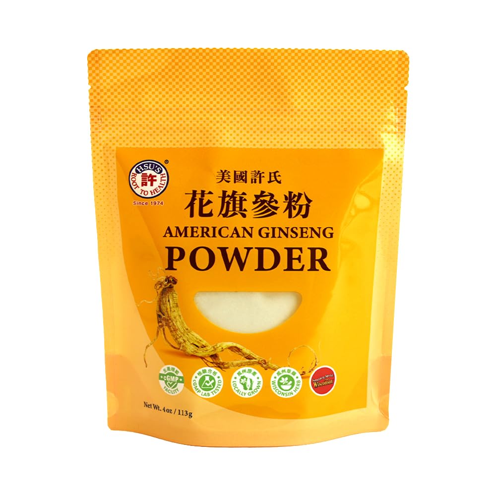 Hsu 's SKU 1174 CZ124; American Ginseng Powder 124; Cultivated Ginseng from Marathon County, Wisconsin CZ124; Wisconsin CZ124; 4oz Bag, CZK