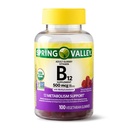 Jarní údolí Dospělý Gumový Vitamin B12, Podpora metabolismu, Přírodní ovocný příchuť, 100 Žvýkačky