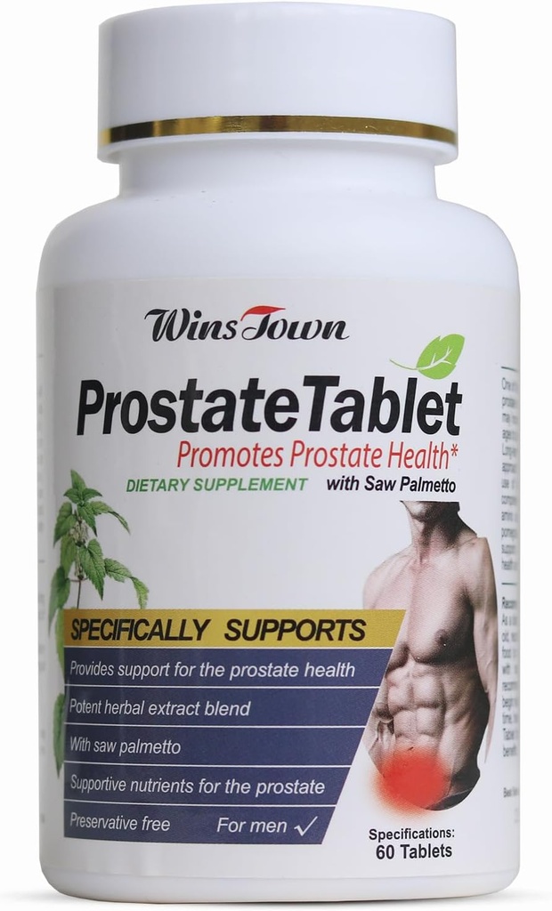 Prostatní pilulky, Saw Palmetto Prostate Zdravotní doplňky pro muže, Podpora zdraví vlasů, Močová Trakt & Kontrola močového měchýře, 60 Tablety