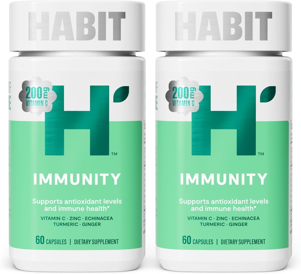 Nábytek imunity 2 Pack (120 Kapsle) - Nový vzhled, Echinacea, Elderberry, Kurkuma, Zinková směs na podporu imunitního zdraví a antioxidačních úrovní, Vegan, Non- GMO