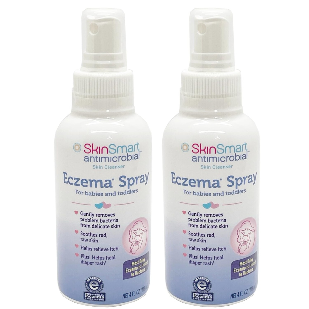 SkinSmart Eczema sprej pro děti a Toddlers, Odstraní bakterie, takže kůže může léčit, 4 Ounce sprej (Balení 2) Bezpečné pro delikátní a syrové pokožky