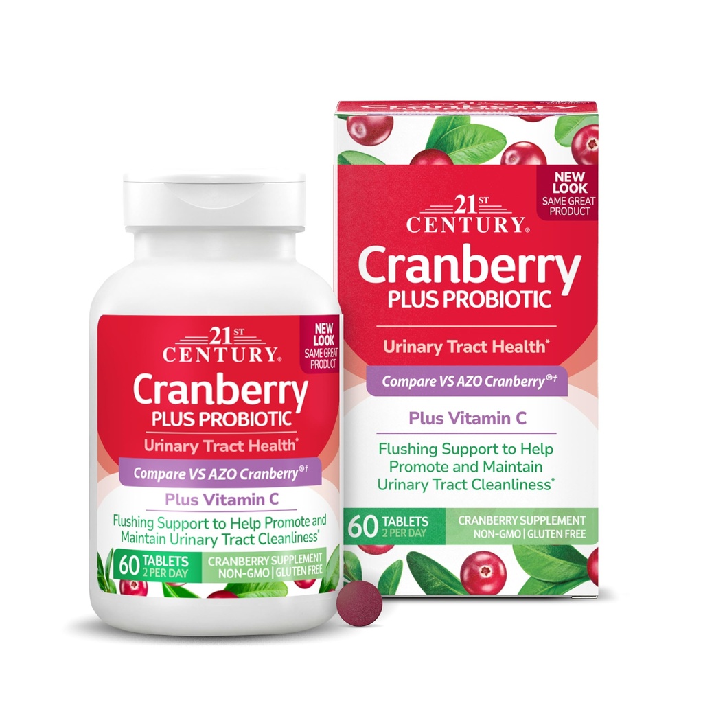 21. století Cranberry Plus Probiotické tablety, 60 Počet