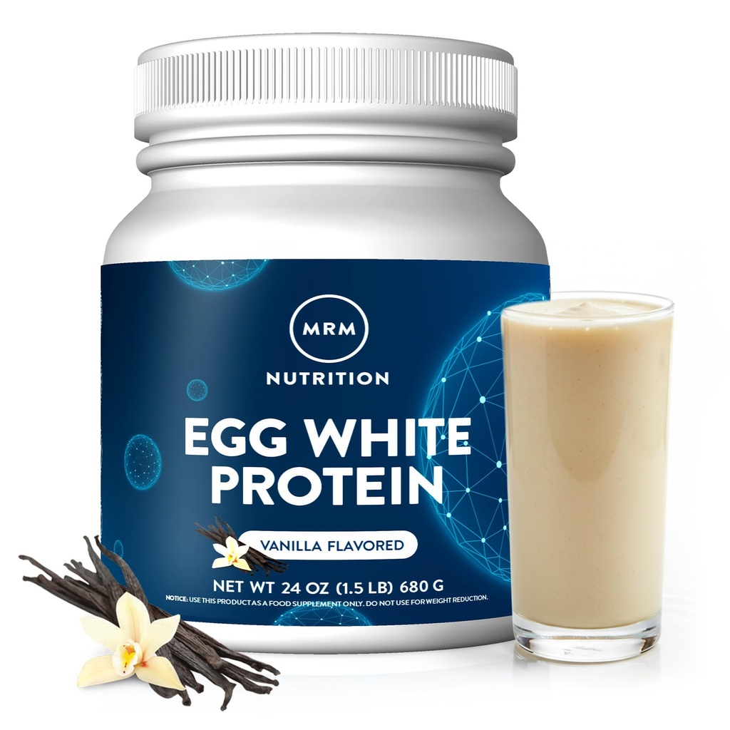 MRM Nutriční vejce Bílá bílkovina 124; Vanilla ochucené 124; 23g Fat- Free Protein 124; s trávicími enzymy 124; Nejvyšší biologická hodnota 124; Klinicky testované 124; 20 Služeb