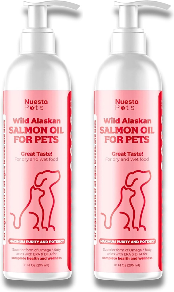 Domácí zvířata 2- Pack Wild Aljašský losos olej směs pro psy a kočky 124; Omega33 Boost & Shed obrany 124; Vylepšení Coat & Skin, Alergie & Dandruff Relief 124; Podpora a léčba coatu - 20 Fl Oz Celkem