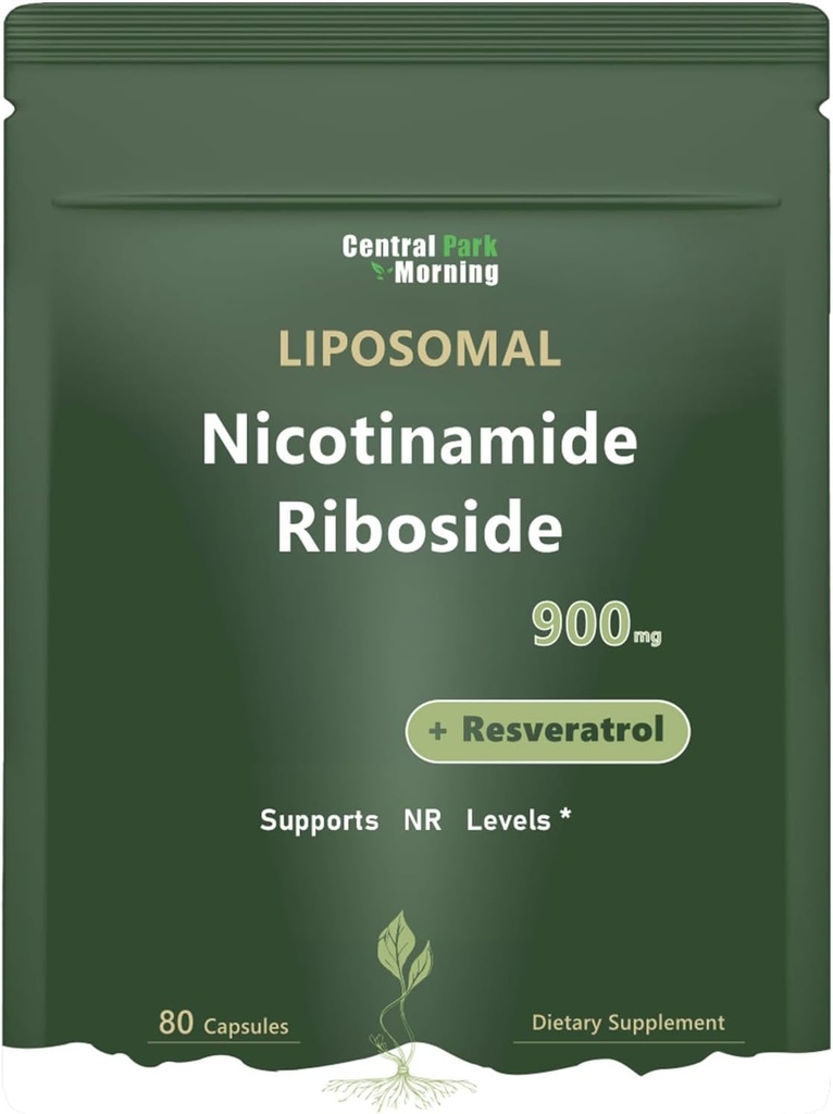 Lipozomální Nicotinamid Riboside Supplement, Nicotinamid Riboside Resveratrol 900mg pro antiaging, Energy, 80 Kapsle,