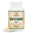 Benfotiamin 300mg Servings (třetí strana testována, 120 Kapsle, 150mg per Cap) Non- GMO, na zvýšení Thiamin B1 úrovně (více Absorbovatelné než Thiamin, Tuk rozpustný) Double Wood