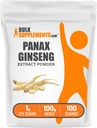 Bulksupplements.com Ginseng Root Extract Powder - Panax Ginseng Supplement, Herbal Supplement - Vegan & Gluten Free, 1g per Serving, 100g (3.5 oz) (balení po 1)