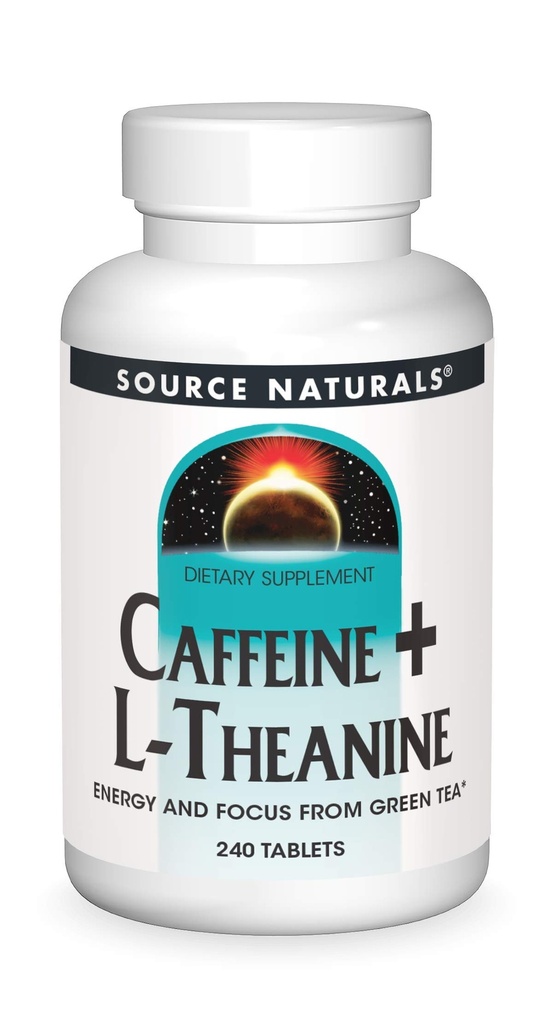Zdroj Naturals Caffeine + L- Theanine, Energy and Focus Support from Green Tea * - 240 Tablet