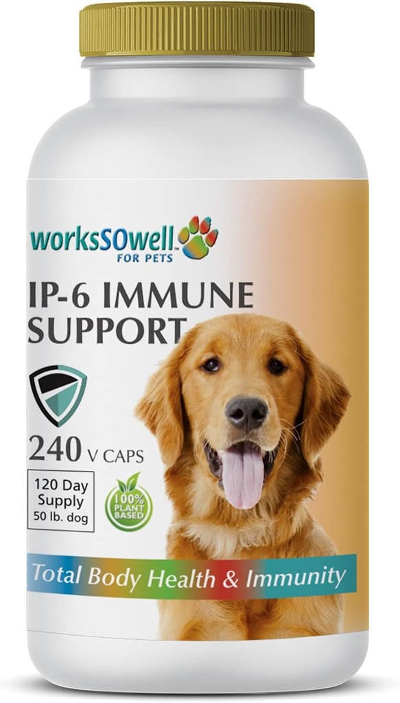 1-TDC WorksSoWell IP-6 Imunitní podpora pro psy - 240 V- Caps - Pomáhá podporovat zdravé kosti, zuby, ledviny, funkce jater a kardiovaskulární zdraví - celkové tělesné zdraví a imunita
