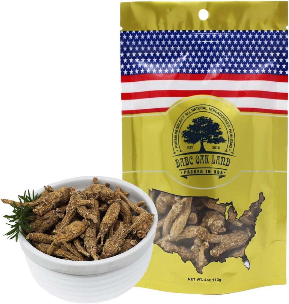DOL Hand- Vybraný americký Wisconsin Farmed Ginseng Root 124; Long Small Ginseng 124; The Small Small Ginseng