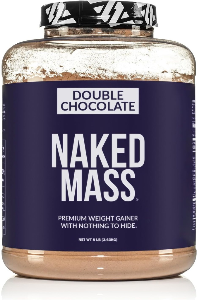 NAKED Double Chocolate Mass - 1 260 kalorií, 50G protein, Nic umělého. Všechny přírodní hmotnost Gainer protein prášek - 8Lb Bulk, GMO zdarma, gluten zdarma & Soy zdarma