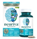 NEURIVA Plus doplněk mozku pro paměť, zaměření a koncentraci + kognitivní funkce s klinicky testované nootropické fosfatidylserin a neurofaktor, vitaminy B6 & B12, 30 Počet kapslí