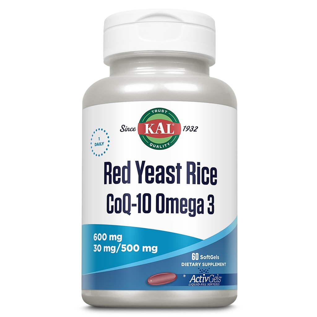 Kal Red Yeast Rice COQ10 Omega 3, 60 Počet