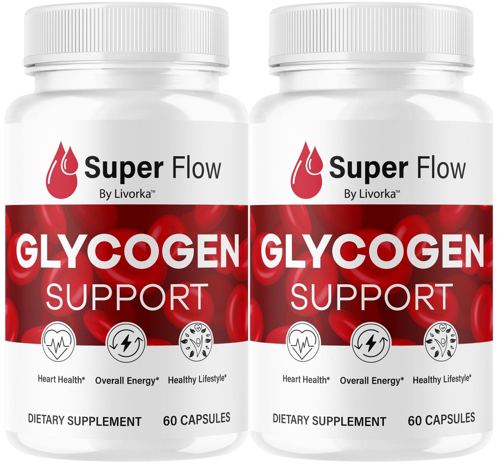 (2 Pack) Super Flow Glycogen - SuperFlow Glycogen Support Kapsle, Super Flow, Glycogen Support Super Flow, Oficiální SupperFlow Glycogen Support, Super Flow Glyco Optimizer, 60 Kapsle na 2 měsíce