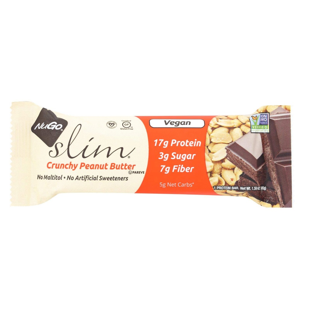 Nugo Nutrition Bar - Slim - křupavé arašídové máslo - 1.59 Oz Bary - Případ 12