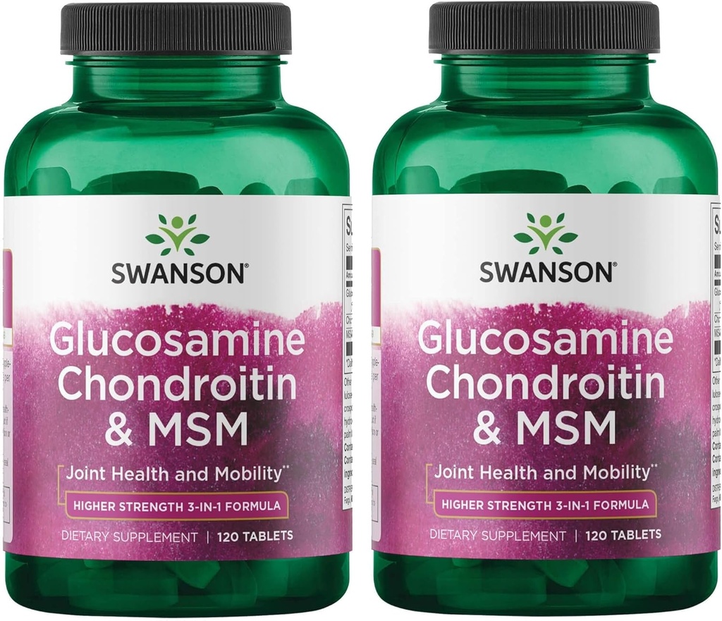 Swanson Glucosamine Chondroitin & Msm 500 / 400 / 200 Milligrams 120 Tabs (2 balení)
