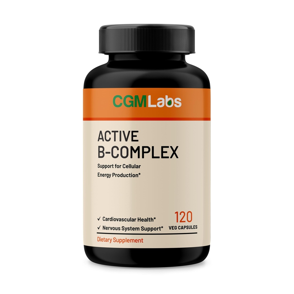 Vitamin B Complex - Active B1, B2, B3, B6, B12, Thiamin, Riboflavin, Niacin, Folát, Biotin, Pantotenová kyselina, Inositol podle CGM Labs