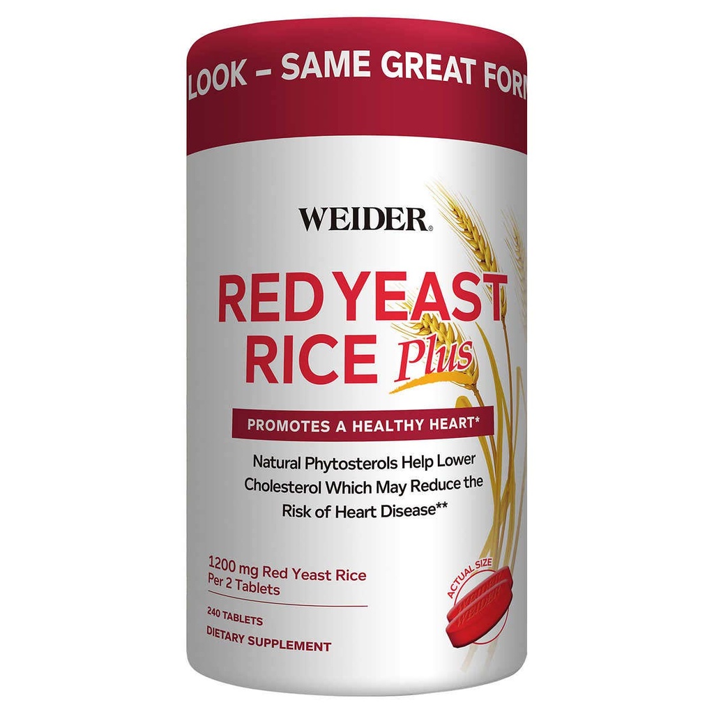 Weider Red Yeast Rice Plus 2- Pack with Phytosterols 1200 mg per 2 tablety (240 tablet X 2)