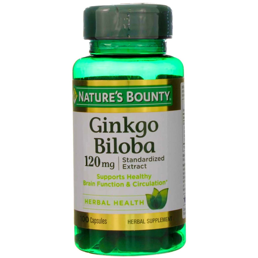 Přírodní Bounty Ginkgo Biloba 120 mg dvojité síly - 100 tobolek, balení po 2 ks