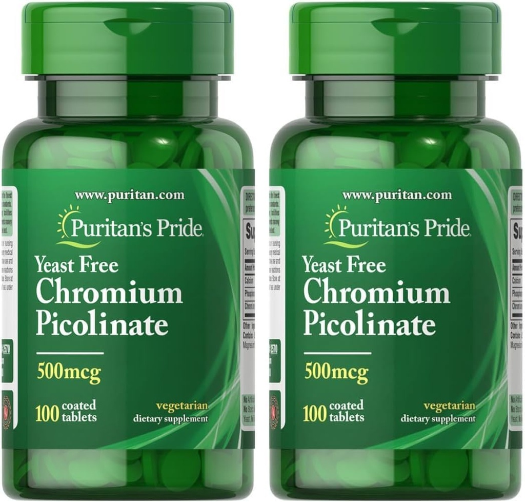 Puritan 's Pride Chromium Picolinate 500 Mcg Yeast Free, 100 Počet (balení po 2)