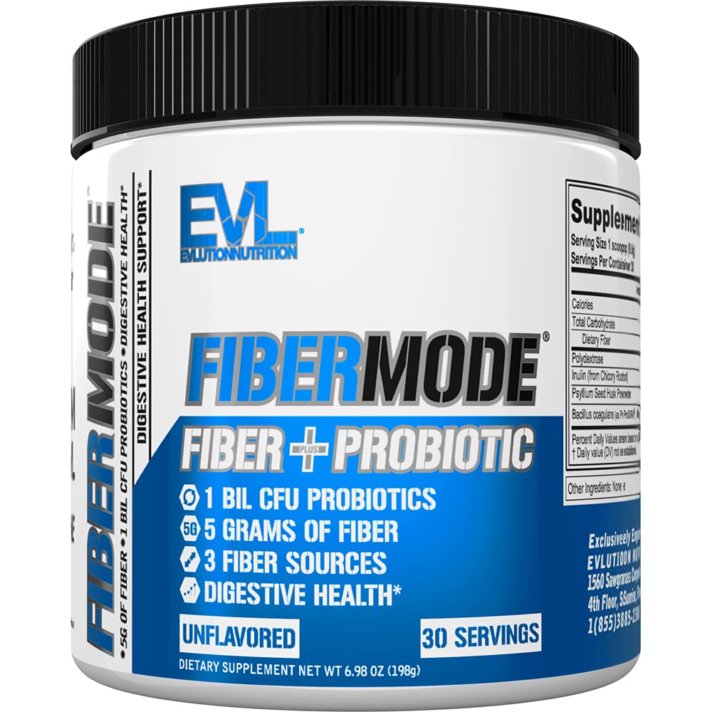 Eluční nutriční fiberMode - Vláknina + probiotický prášek - stravovací zdraví a imunitní podpora - 1bil CFU Probiotika + 5g Fiber - Gluten Free & Vegan - Neochucený - Dietní dodatek - 30 Služeb