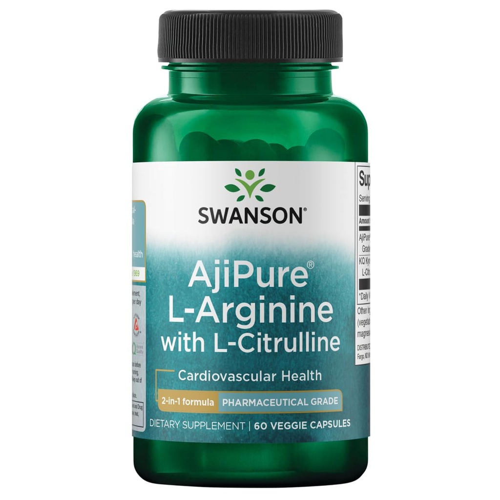 Swanson Amino Acid Ajipure L- Arginin s L- Citruline 60 Veg Kapsle