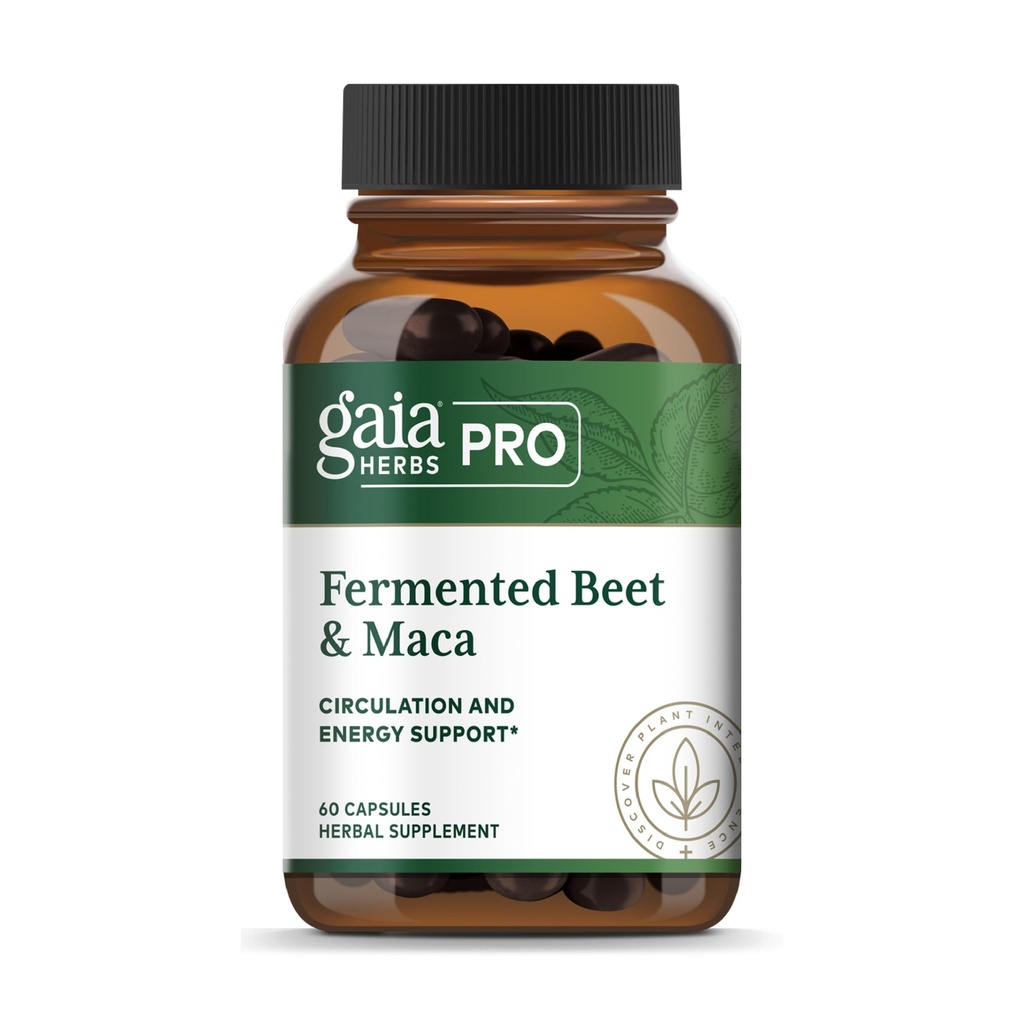 GAIA HERBS PRO fermentovaná řepa & Maca - dodatek pro podporu zdravé energie a cirkulace * - Doplněk pro zdraví ledvin s řepou a mrkví - Vegan, bezlepkové, sojové - 60 Kapsle (30 Servings)
