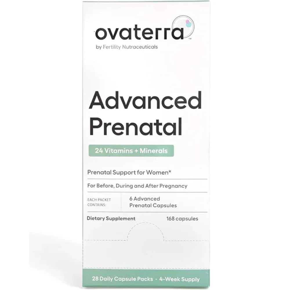 Ovaterra Advanced Prenatal Vitamíny pro ženy s 550mg Cholinu, Methylfolát, Chelatované železo & 24 Nutrients 168 Kapsle - 28 Day Supply