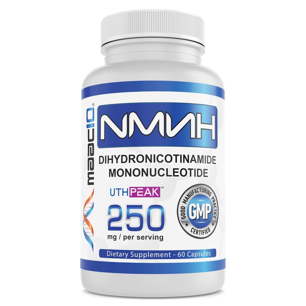 MAAC10 NMNH (NMN Supplement Alternative) 250mg Serving CLANE124; Uthpeak ™ NMNH (Dihydronicotinamid Mononukleotid) pro lepší stabilitu CLANE124; 30- Day Supply.