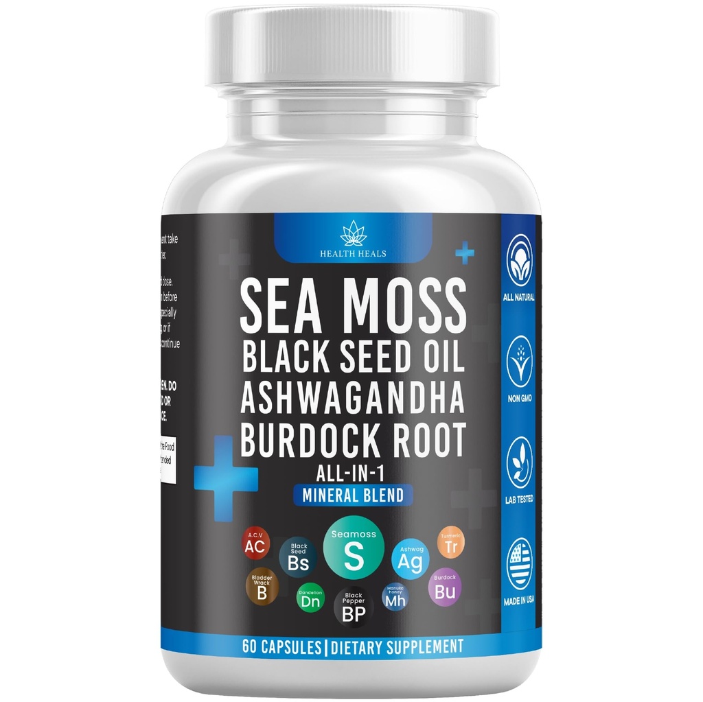 Silicon Moss Black Seed Oil Ashwagandha Bladderwrack Burdock - 60 Počet