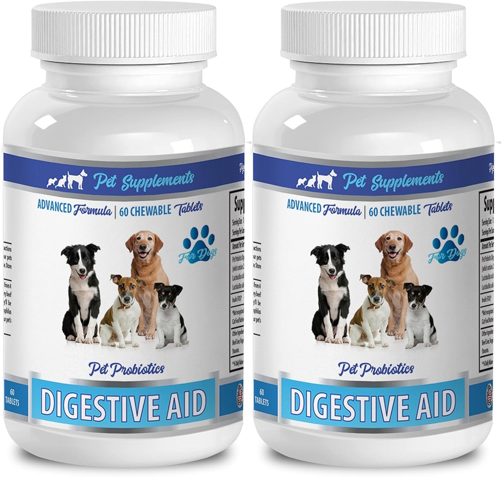 PET SUMPLEMENTS & NUTRITION LLC Dog Gas Treats - Dog Digestive AID PROBIOTIcs - Natural Approach - Solution to Bad Breath and Gas - Counter Diarrhea - acidophilus for Dogs - 2 Lahvičky (120 Lahviček)