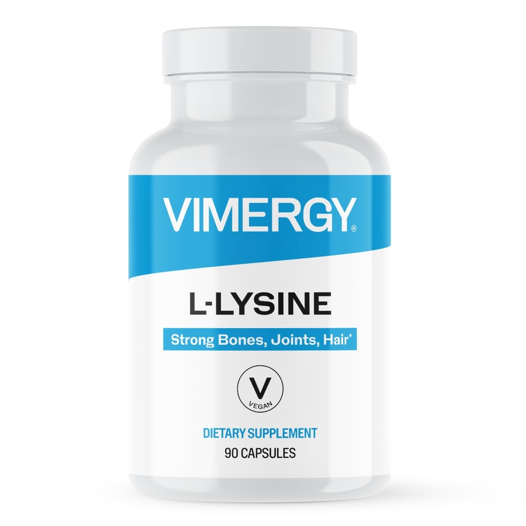 Vimérie L- Lysin - Podporuje zdravou pleť, vlasy a nehty * - podporuje zdravý metabolismus * - Vegan, Non- GMO & gluten- Free - 90 Kapsle