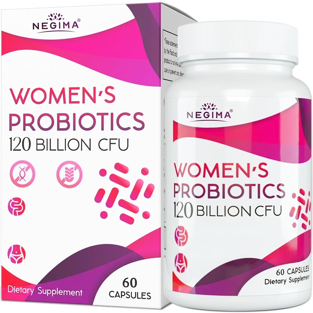 Negima Menopauza Doplňky pro ženy, 120 miliard CFU Probiotika pro ženy, 13- in-1 Byliny & Botanika Komplex, pro Menopauza - 60 Caps