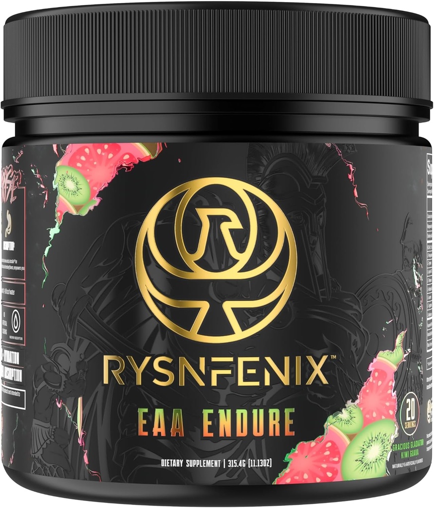 EAA Endure - 11g EAA + BCAA s Astragin & Black Pepper Extract for Enhanced Amino Acid Absorption & Aquamin Electrolytes for Hydration Az124; 25 Servings (Kiwi Guava)