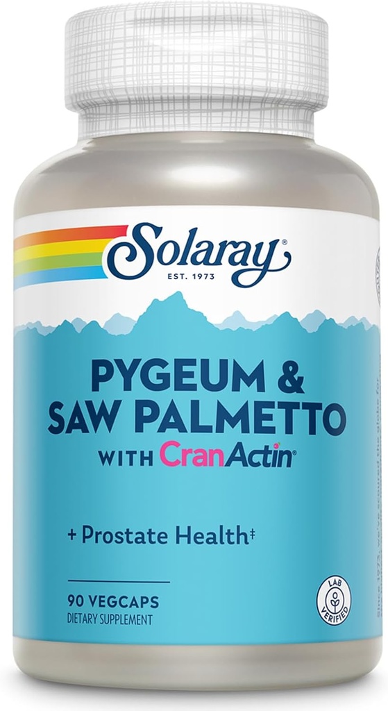 Solaray Pygeum a Saw Palmetto s Cranactin dodatek, 90 Počet