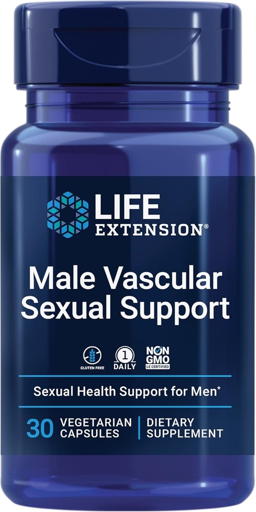 Life Extension Muž Cévní sexuální podpora, Black Ginger, Kaempferia parviflora, Muž sexuální zdraví, Sexuální funkce, Gluten- Free, Non- GMO, 1- Daily, 30 Vegetariánské kapsle