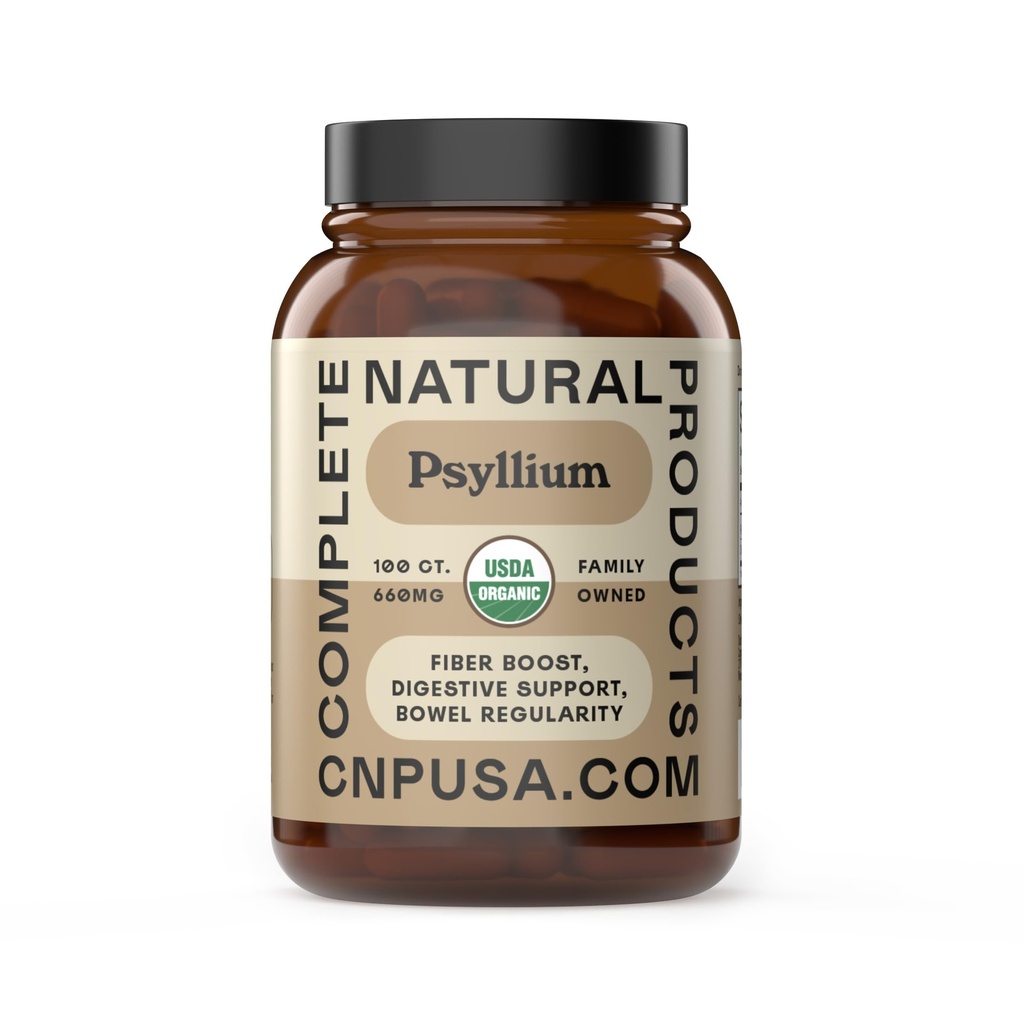Čisté přírodní celé Psylium Husk Práškové kapsle - 660mg Kapsle 100 Čisté neochucené Fiber & Colon Čisté pilulky