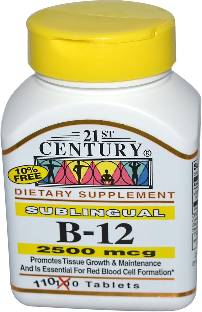 21. Století, B-12, 2500 mcg, 110 tablet - 2ks