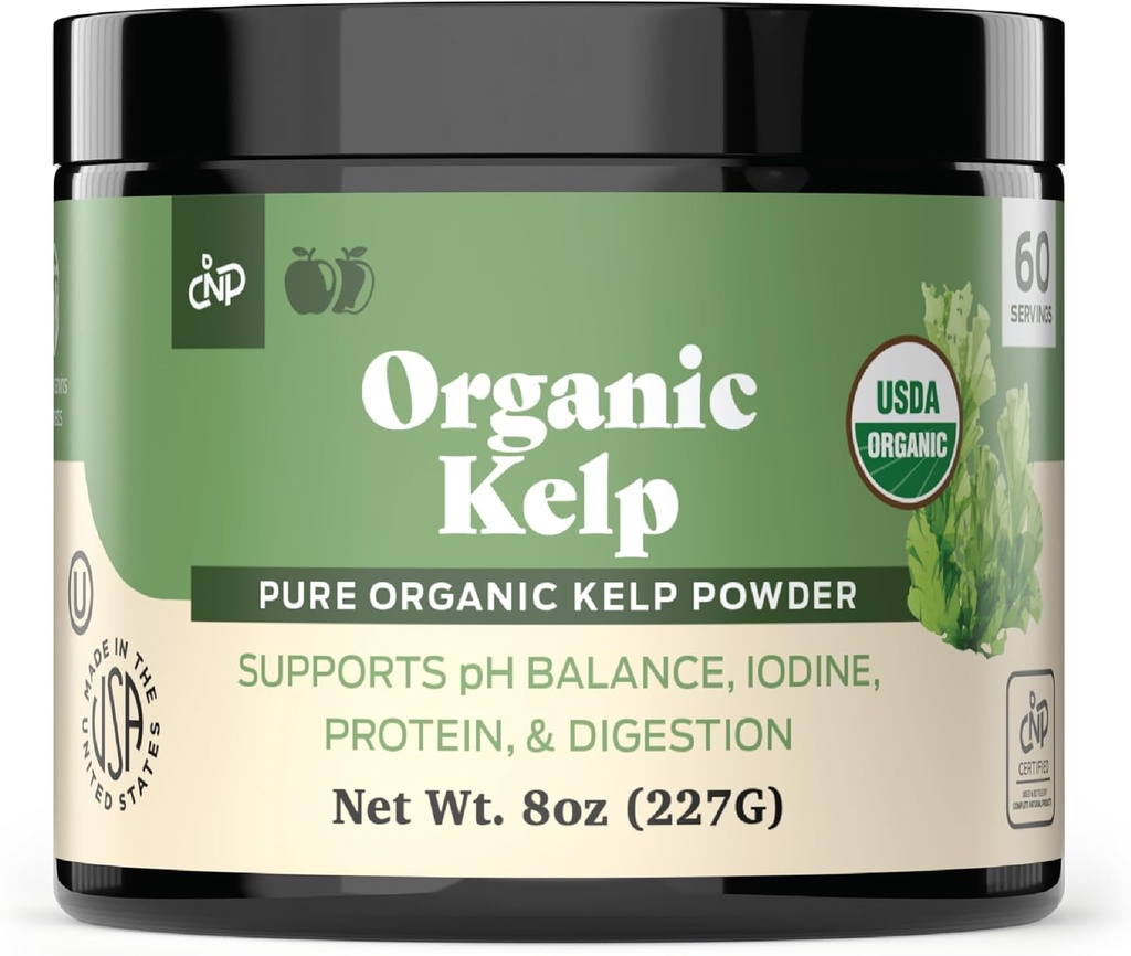 Organic Kelp Práškový dodatek - Bulk Syrové, suché, čisté mořské Kelp řasy Powder 8oz 75 Serving thyreoid, jód, & Digestion