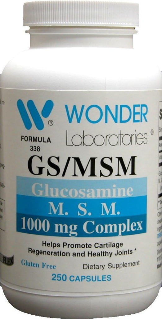 Wonder Labs Glucosamine / MSM, Pomáhá podporovat regenerace chrupavek a zdravé klouby - 250 Kapsle