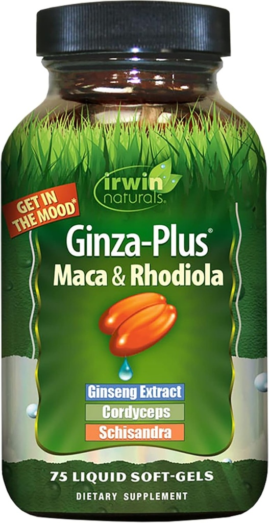 Irwin Naturals Ginza Plus Endurance, Energie, Balance Dietní dodatek Liquid Gel Caps, 75-Count láhev