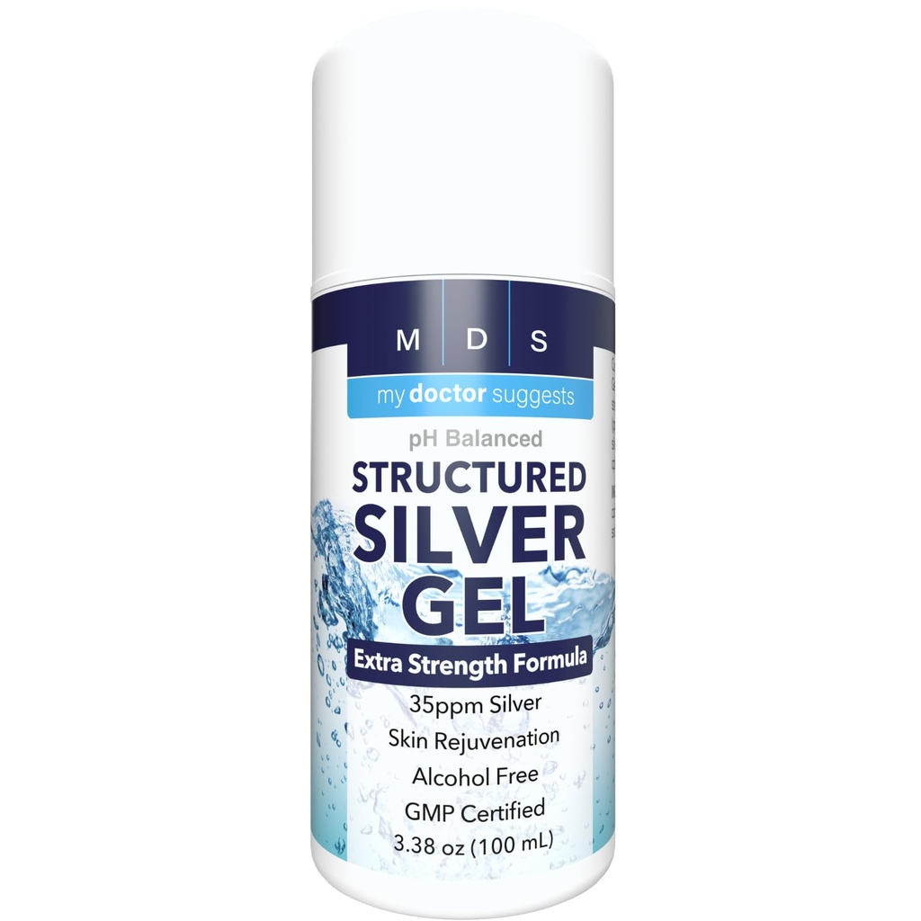 Strukturované koloidní stříbro Gel Extra Strength - Topické chlazení - pH Vyvážené 35 ppm Strukturované stříbro poskytuje uklidnění popálenin a podráždění kůže
