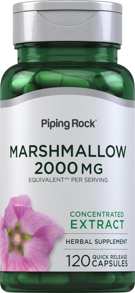 Piping Rock Marshmallow Root Supplement 124; 2000mg Supplementary 124; 120 Kapsle 124; Bylinné koncentráty extrakt 124; Non- GMO, gluten zdarma