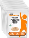 BulkSupplements.com Organic Psylium Husk Powder - Psylium Husk Powder for Baking, Fiber Supplement - Gluten Free, 1.4g per Serving, 1kg (2,2 lbs) (balení po 5)