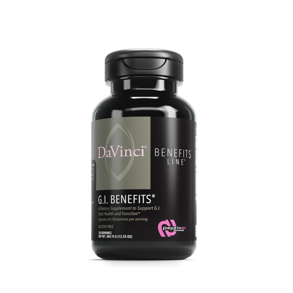 DAVINCI Labs GI Výhody - Dědičný doplněk zdraví Prášek se zinkem & L-glutamin * - Podpora imunitního systému a zdravé výživy * - Gut doplněk zdraví pro muže a ženy - 30 Služeb (384.15 g)