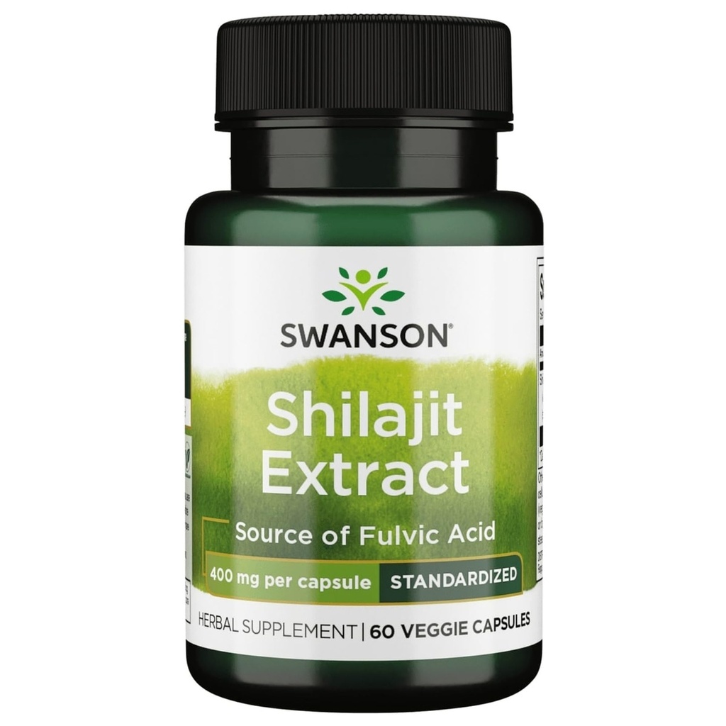 Swanson Shilajit Extract - Bylinný dodatek Podpora růstu buněk - Přírodní vzorec pro celkové Wellness - (400 miligramů 60 Veg kapsle)