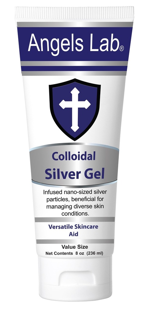Andělé Koloidní stříbrná Gel Nano Silver Gel Wound Care - Nevoňavá léčebná hmota pro popáleniny, slunečnice a podrážděná pleť - 8oz Formule