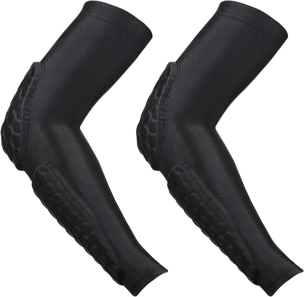 Guozi Arm Elbow Sleeves, [2 Pack] Honeycomb Crashproof Arm Elbow Pads for Youth Adult Sports Fotbal Volejbal