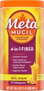 Metamucil 4- in-1 Psylium Husk Fiber Supplement, Real Sugar, 72 polévkové lžíce, Oranžová ochucená, Denní Vláknina prášek pro stravitelné zdraví, vyrobený s Plant- based Psylium Husk Fiber
