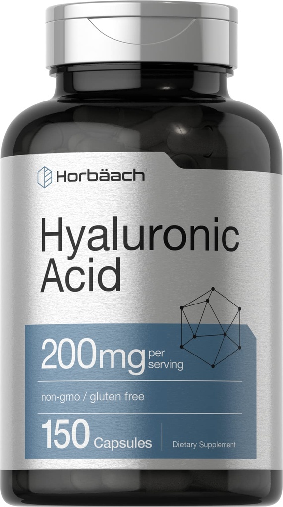 Horbäach Hyaluronic Acid Supplement 124; 200 mg Acid 124; 150 Kapsle 124; Non- GMO a gluten zdarma dodatek